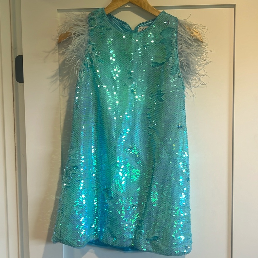 Blue sequin dress